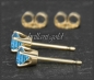 Preview: Ohrstecker 585 Gold, Topas aquamarin-blau 4,5,6,7mm
